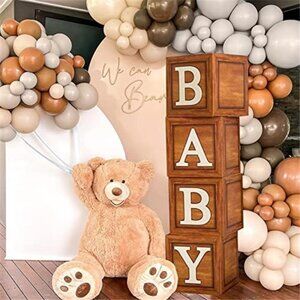 Baby Shower Decorations Wood Blocks Baby Boxes Letters Gender Reveal Party Girl